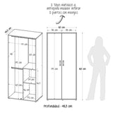 Closet Star Caramelo 80x180cm sin Cajones con 2 Entrepaños - Closets | Bylmo