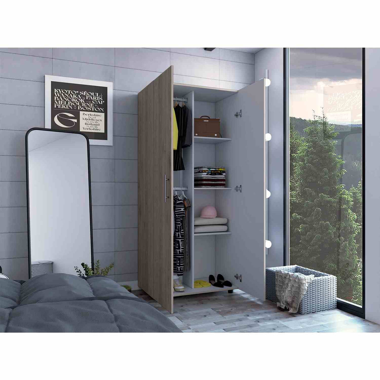 Closet Tera Bardolino 80x180cm sin Cajones con 3 Entrepaños - Closets | Bylmo