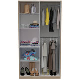 Closet Rovere y Blanco 100x185cm sin Cajones con 4 Entrepaños - Closets | Bylmo