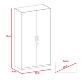 Closet Rovere y Blanco 100x185cm sin Cajones con 4 Entrepaños - Closets | Bylmo