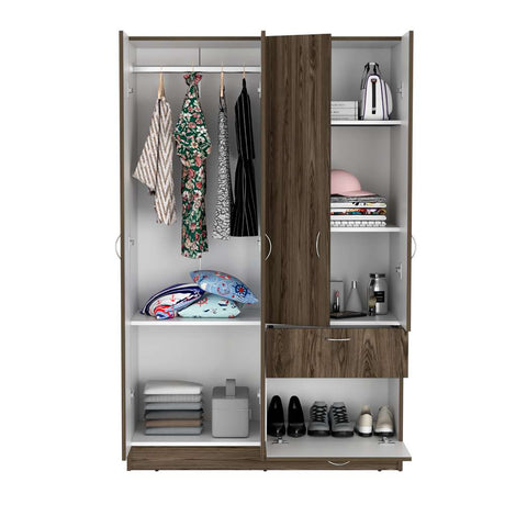 Closet Vaupés Coñac 108 cm con Cinco Puertas y Un Cajón - Closets | Bylmo