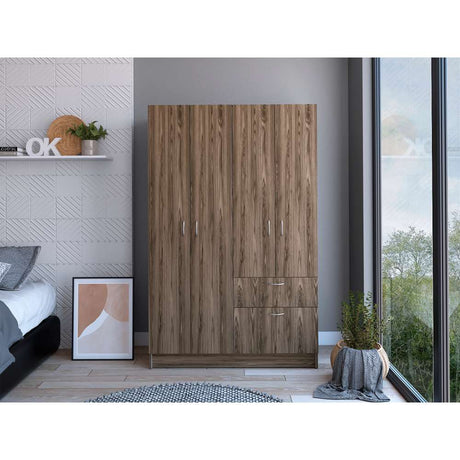 Closet Vaupés Coñac 108 cm con Cinco Puertas y Un Cajón - Closets | Bylmo