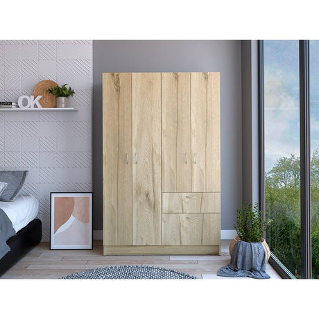 Closet Vaupés Duna y Blanco 108 cm con Cinco Puertas y Un Cajón - Closets | Bylmo