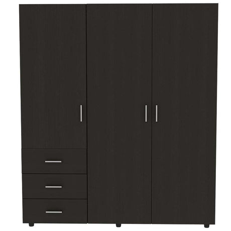 Closet Venecia Wengue 140 cm con Tres Puertas y Tres Cajones - Closets | Bylmo