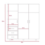 Closet Venecia Wengue 140 cm con Tres Puertas y Tres Cajones - Closets | Bylmo