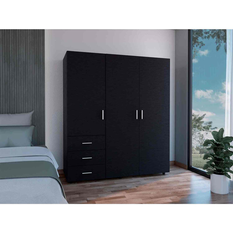 Closet Verona Wengue 140 cm con Tres Cajones y Puertas