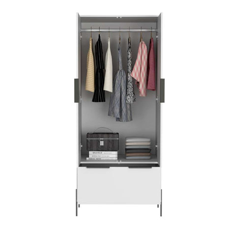 Closet White Blanco 79 cm con Dos Puertas y Un Cajón - Closets | Bylmo