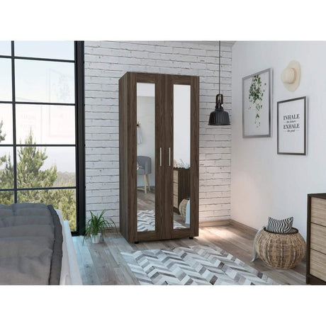 Closet Imperial Coñac 80 cm con Espejos y Dos Puertas - Closets | Bylmo