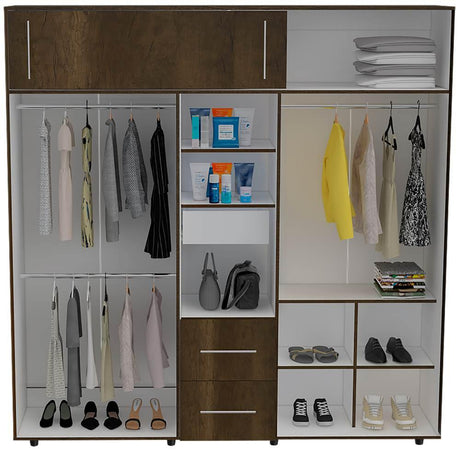 Closet Bigaf Caramelo 200 cm con Siete Puertas y Tres Cajones - Closets | Bylmo