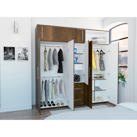 Closet Bigaf Caramelo 200 cm con Siete Puertas y Tres Cajones - Closets | Bylmo