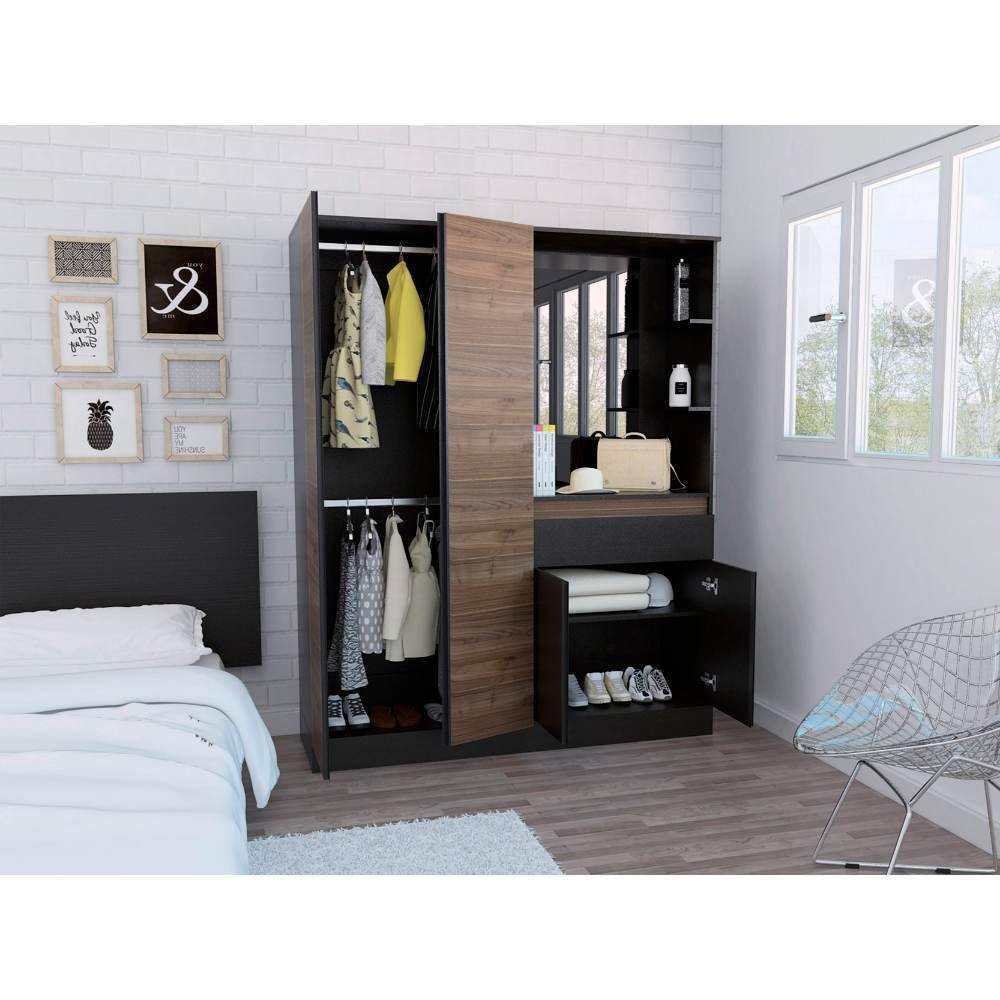 Closet Kamelot Gales 150 cm con Espejo,Cuatro Puertas y Un Cajón - Closets | Bylmo