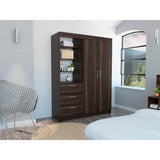 Closet Kenya Habano 150 cm con Dos Puertas y Tres Cajones - Closets | Bylmo