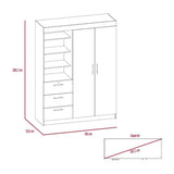 Closet Kenya Habano 150 cm con Dos Puertas y Tres Cajones - Closets | Bylmo