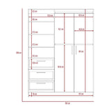 Closet Kenya Habano 150 cm con Dos Puertas y Tres Cajones - Closets | Bylmo