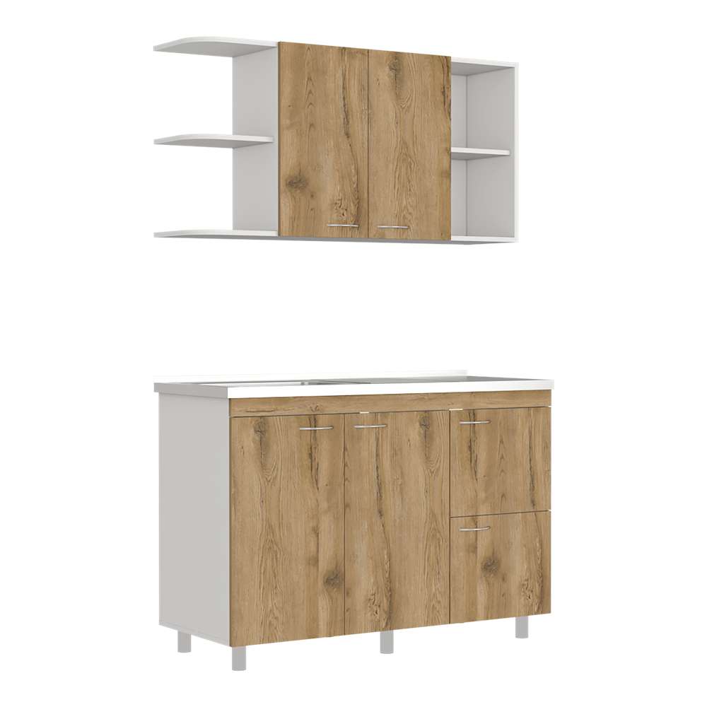 Cocina Elica Macadamia 120 cm Izquierda con Mesón