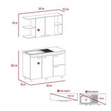 Cocina Elica Macadamia 120 cm Izquierda con Mesón