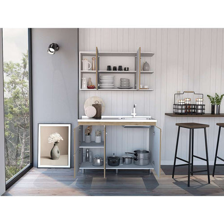 Cocina Elica Macadamia 120 cm Derecha con Mesón - Cocinas | Bylmo