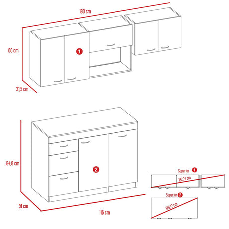 Cocina Grecia Coñac 120 cm - Cocinas | Bylmo