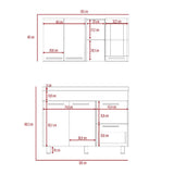 Cocina Thyra Sangria 120 cm Izquierda con Mesón - Cocinas | Bylmo