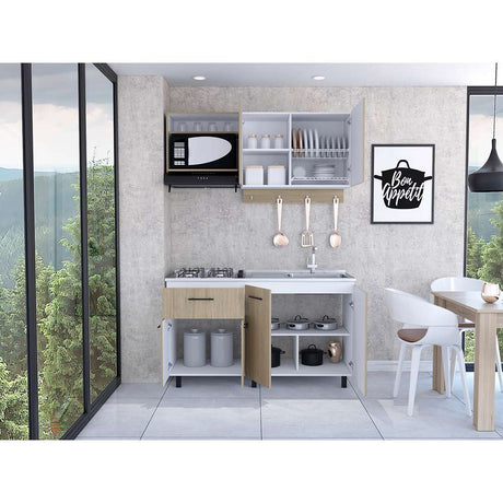 Cocina Alani Rovere 150 cm Derecha con Mesón - Cocinas | Bylmo