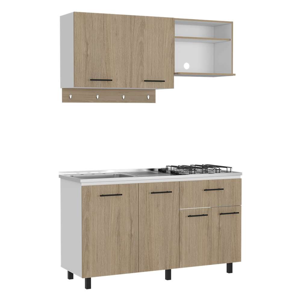 Cocina Alani Rovere 150 cm Izquierda con Mesón - Cocinas | Bylmo