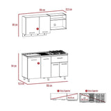 Cocina Alani Rovere 150 cm Izquierda con Mesón - Cocinas | Bylmo
