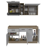 Cocina Belmira Blanco y Rovere 150 cm - Cocinas | Bylmo