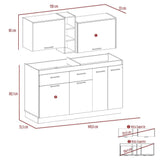 Cocina Belmira Blanco y Rovere 150 cm - Cocinas | Bylmo