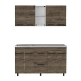 Cocina Boston Plus Bellota y Blanco 150 cm Izquierda con Mesón - Cocinas | Bylmo