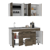 Cocina Boston Plus Bellota y Blanco 150 cm Izquierda con Mesón - Cocinas | Bylmo