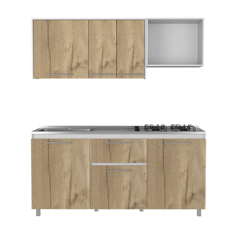 Cocina Atalanta Duna y Blanco 180 cm Izquierda con Mesón