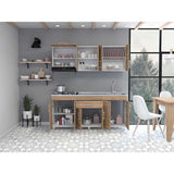 Cocina Mariana Miel y Blanco 180 cm Derecha con Mesón - Cocinas | Bylmo