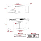 Cocina Mariana Miel y Blanco 180 cm Derecha con Mesón - Cocinas | Bylmo