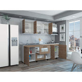 Cocina Abril Blanco y Miel 212x88cm sin Mesón y sin Estufa - Cocinas | Bylmo