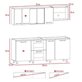 Cocina Abril Blanco y Miel 212x88cm sin Mesón y sin Estufa - Cocinas | Bylmo