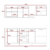 Cocina Abril Blanco y Miel 212x88cm sin Mesón y sin Estufa - Cocinas | Bylmo