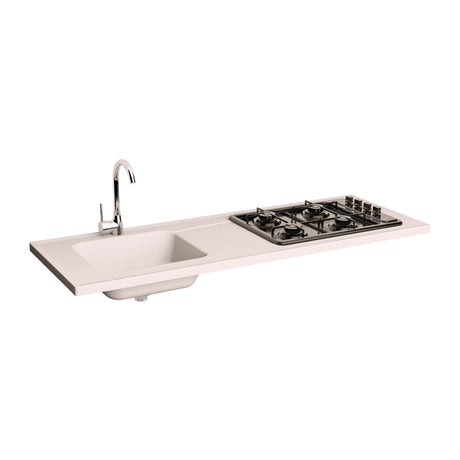 Cocina Ambar Soder y Mali 150 cm Mueble Superior e Inferior con Mesón de Mármol Sintético - Cocinas | Bylmo