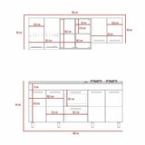 Cocina Ankara Ceniza 180x84cm con Meson de Acero Inoxidable y con Pozuelo para lado Derecha - Cocinas | Bylmo