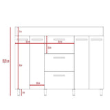 Mueble Inferior Bari Miel y Blanco 180 cm - Cocinas | Bylmo
