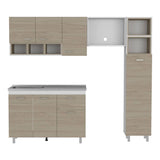 Cocina Lisz Nacar y Blanco 220 cm Izquierda con Mesón - Cocinas | Bylmo