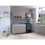 Cocina Lisz Nacar y Blanco 220 cm Izquierda con Mesón - Cocinas | Bylmo