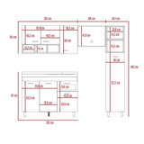 Cocina Lisz Nacar y Blanco 220 cm Izquierda con Mesón - Cocinas | Bylmo