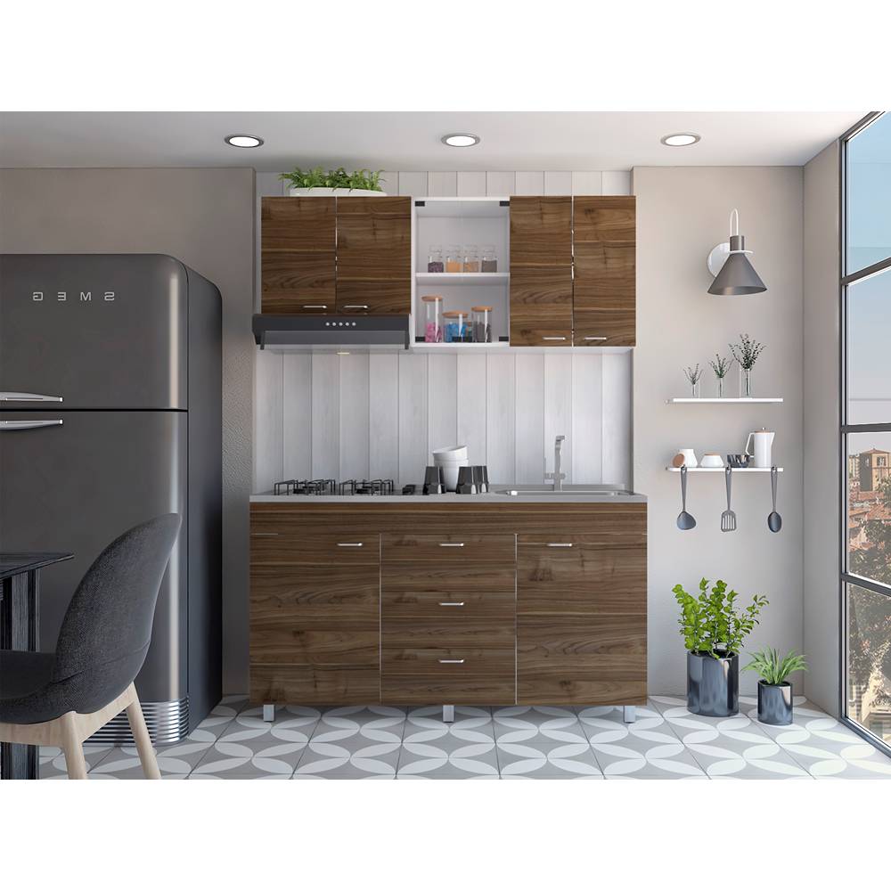 Cocina Lumina Gales 150 cm Derecha con Mesón y Campana - Cocinas | Bylmo