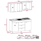 Cocina Lumina Gales 150 cm Derecha con Mesón y Campana - Cocinas | Bylmo