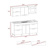 Cocina Granada Ceniza 180 cm Izquierda con Mesón - Cocinas | Bylmo