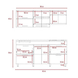 Cocina Granada Ceniza 180 cm Izquierda con Mesón - Cocinas | Bylmo