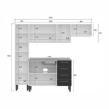 Cocina Integral Origens Grafito y Arena 220 cm con Mesón - Cocinas | Bylmo