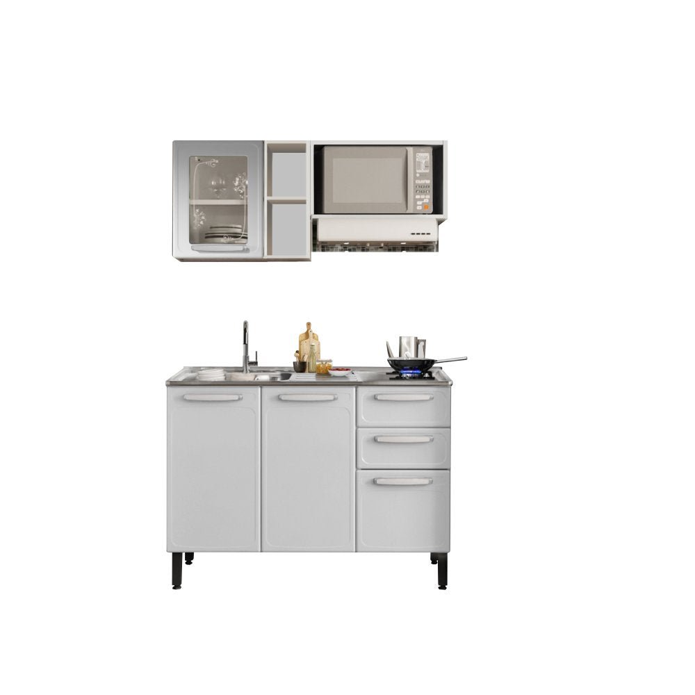 Cocina Integral San Andres Blanco 120 cm Izquierda con Mesón - Cocinas | Bylmo