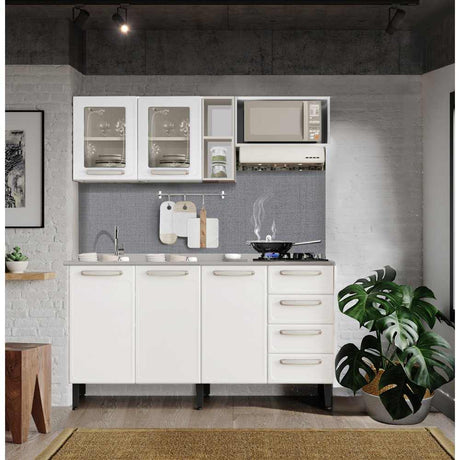 Cocina Integral San Andres Blanco 160 cm Izquierda con Mesón - Cocinas | Bylmo