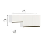 Cocina Integral Santiago Grafito y Blanco 180 cm - Cocinas | Bylmo